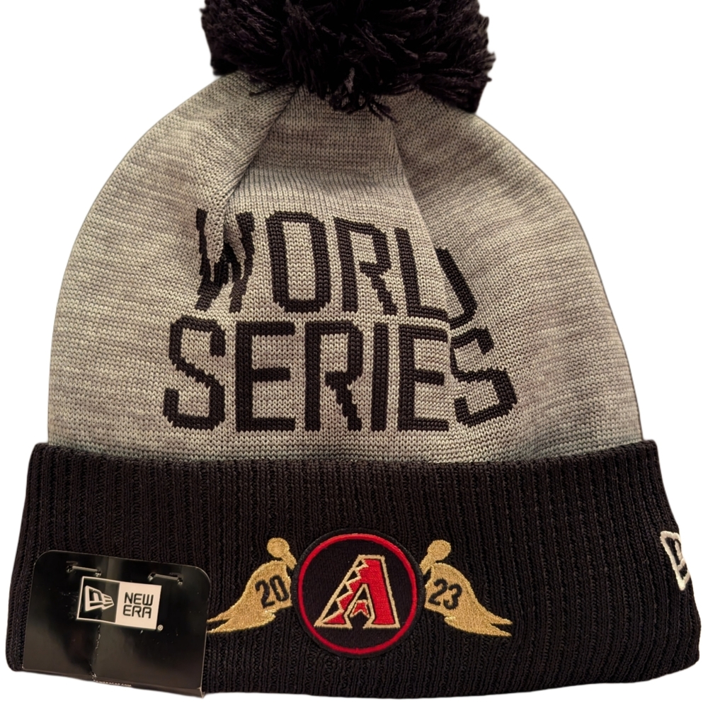 45# New Era Arizona Diamondbacks Knit Hat Winter 2023 LCS Winner Pom Gray Black